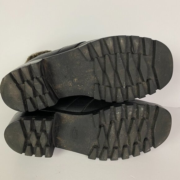 Vtg Blondo Shearling Lined Boots Womens 7 B Waterproof Brown Sheepskin Ankle - Picture 11 of 12